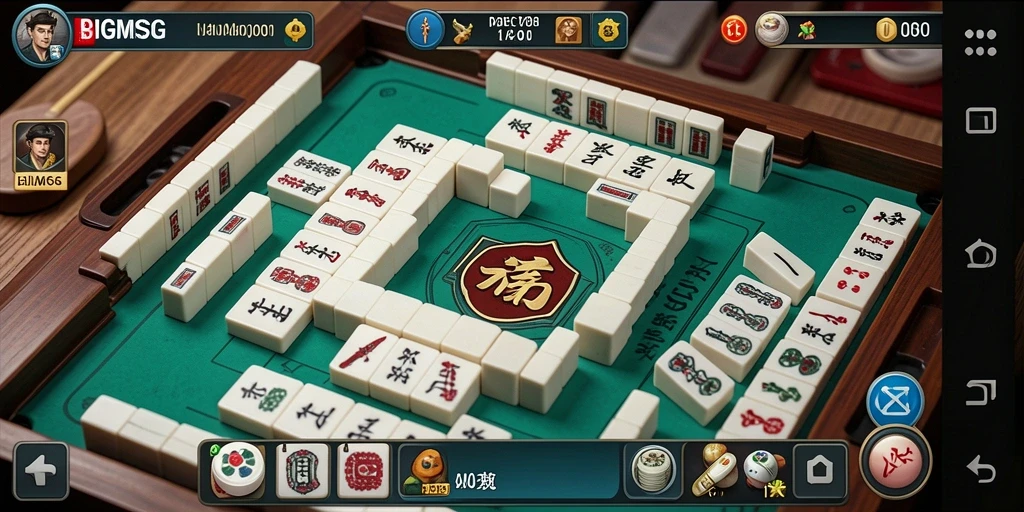 Tampilan gameplay seru di BIGMSG dengan ubin Mahjong yang menantang.