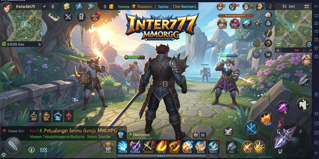 Screenshot INTER77 menunjukkan aksi pertarungan yang epik dalam dunia MMORPG.