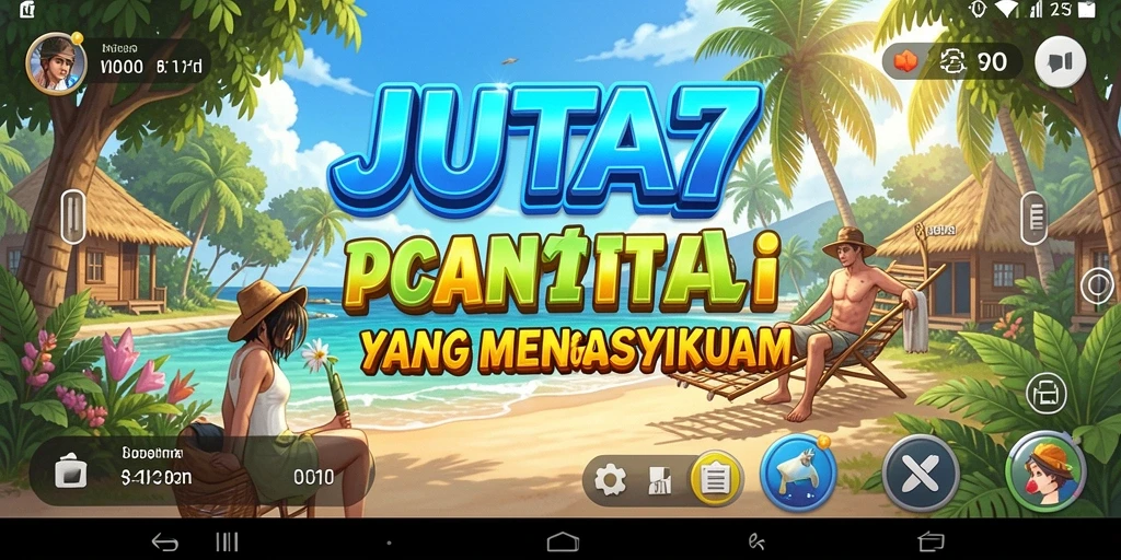 Tangkapan layar JUTA7 menampilkan gameplay yang ceria dan penuh aksi.