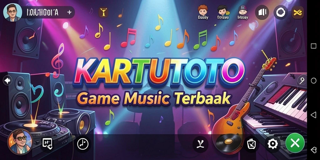 Gameplay KARTUTOTO menampilkan interaksi musik yang seru dan menyenangkan.
