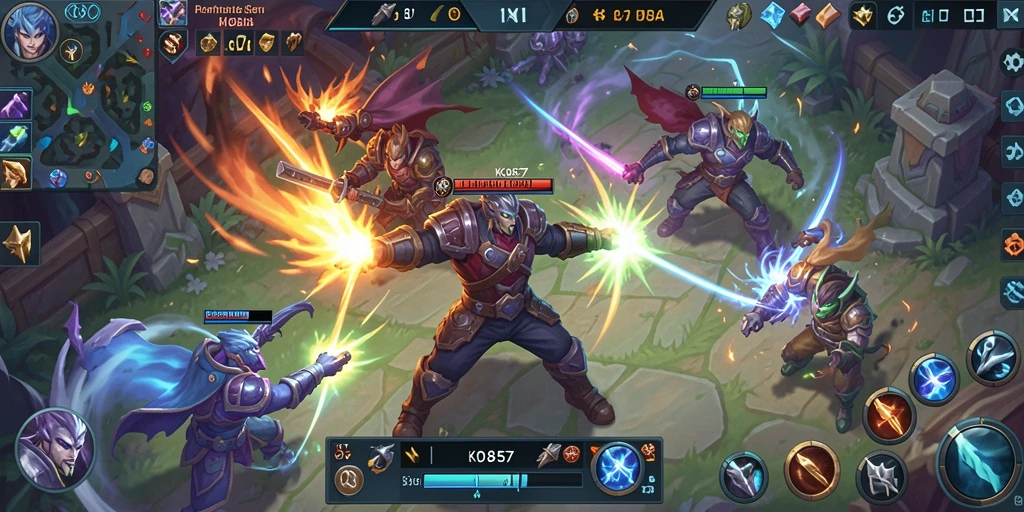Screenshot menunjukkan aksi seru gameplay MOBA di KO857.