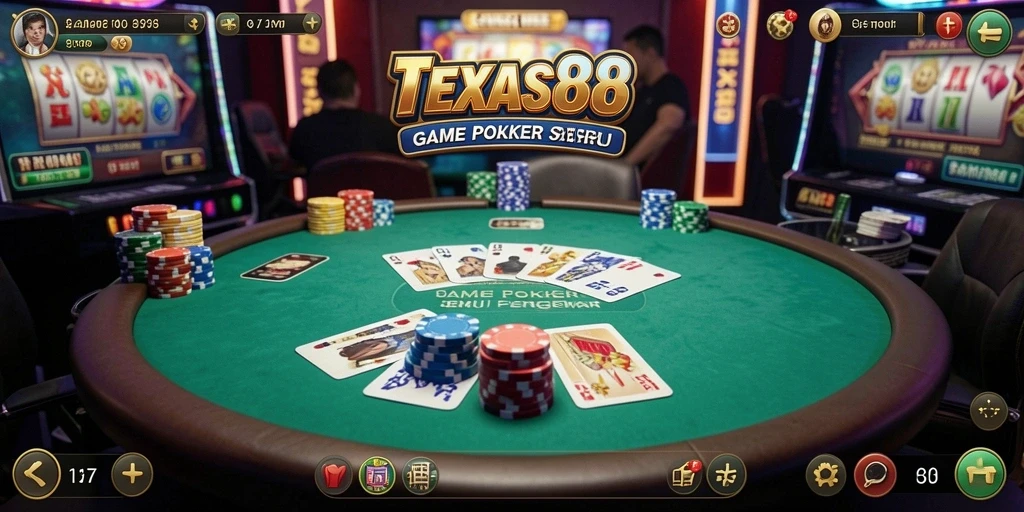 Tampilan menarik dari gameplay poker di TEXAS88.